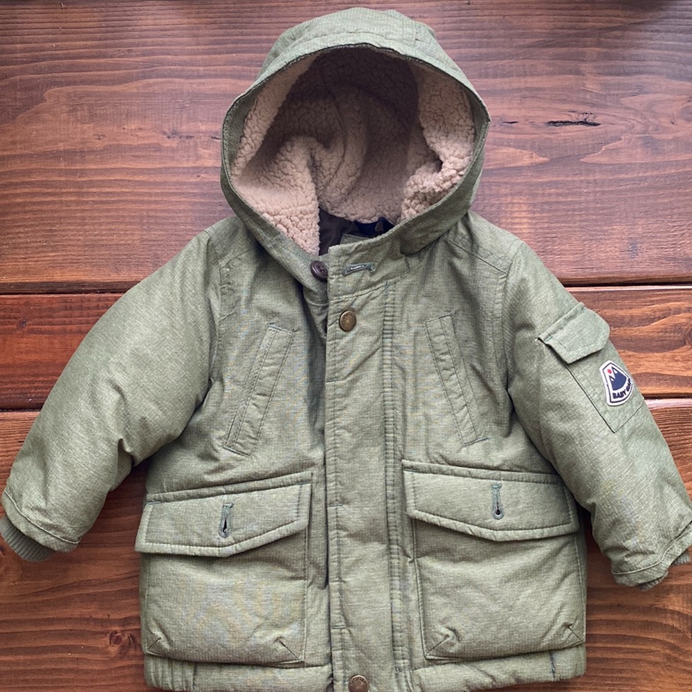 Baby Gap Parka Puffer Jacket 12 - 18 months green
